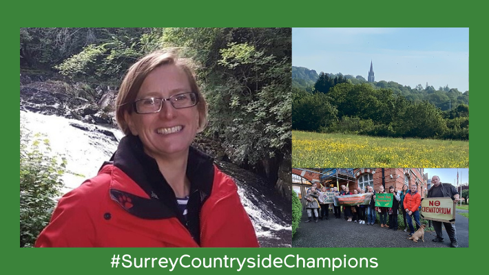A photo of Amie Vaccaro and WGSPG members as part of our Surrey Countryside Champions